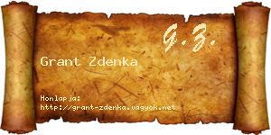 Grant Zdenka névjegykártya